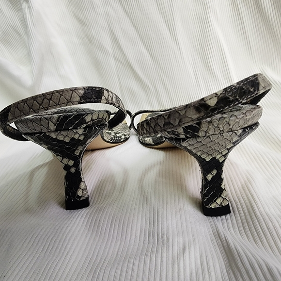 GOOD American Python Stone Square Toe Kitten Heel- Size 7.5 - Picture 6 of 9